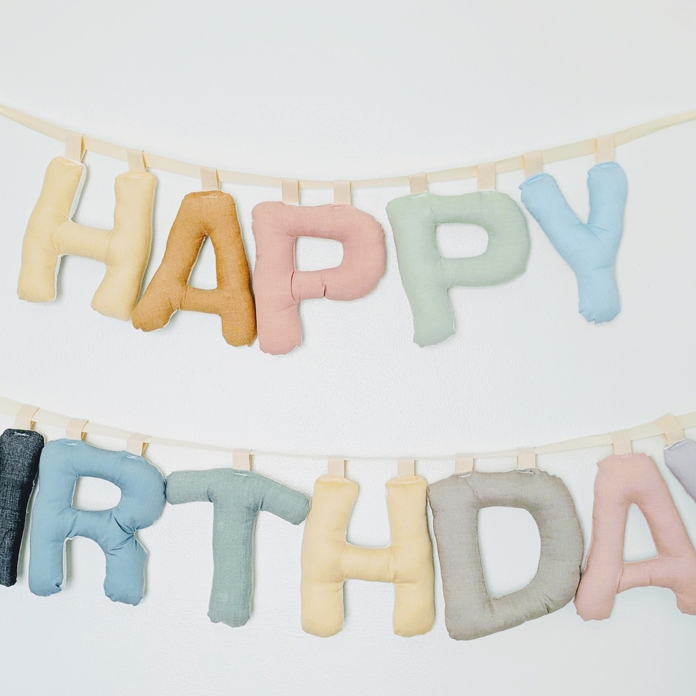 Colorful Fabric 'Happy Birthday' Banner